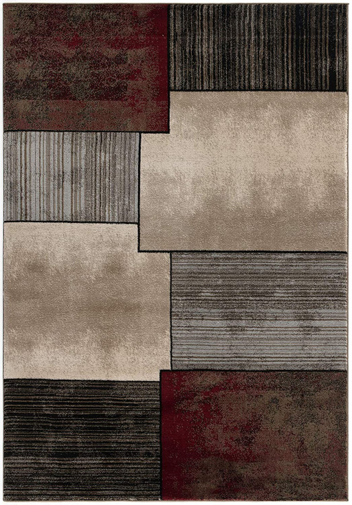 4' x 6' Brown Abstract Power Loom Area Rug