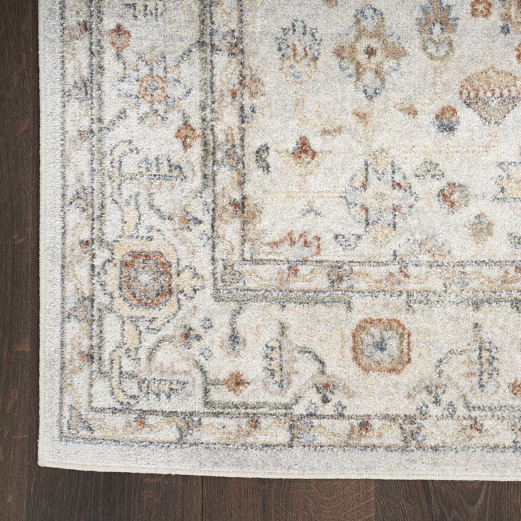 4' x 6' Gray Oriental Power Loom Distressed Washable Area Rug