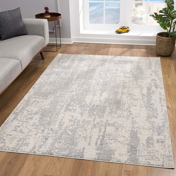 4' x 6' Gray Metro Modern Abstract Area Rug