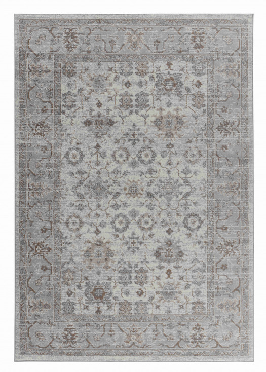 4' x 6' Grey Oriental Area Rug