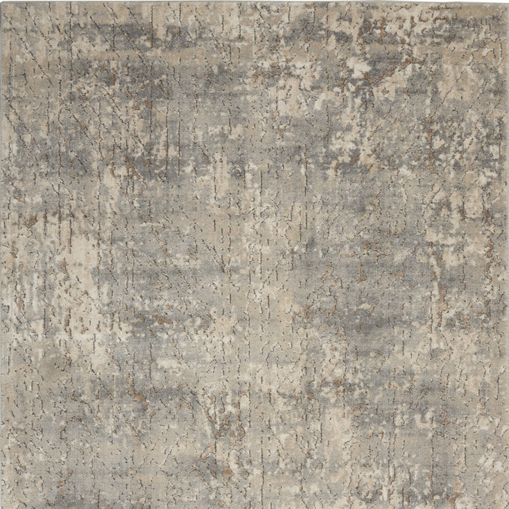 4' x 6' Beige and Grey Abstract Power Loom Non Skid Area Rug