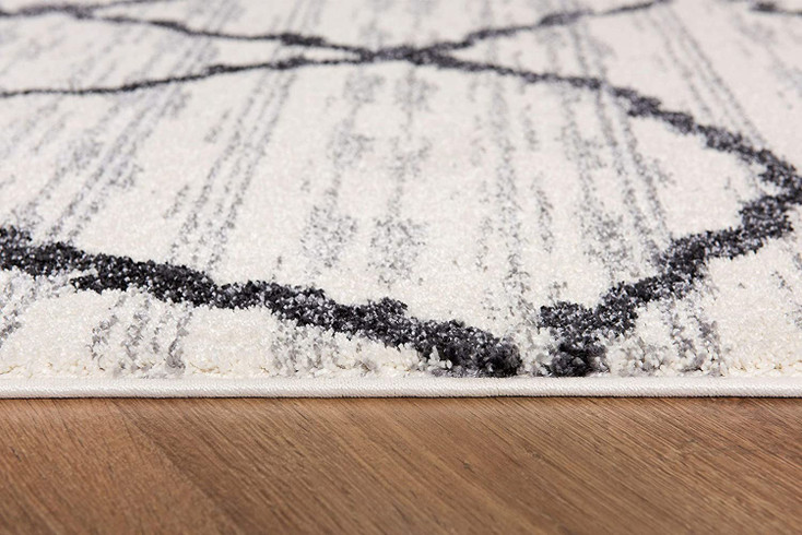 4' x 6' Gray and Black Modern Abstract Area Rug
