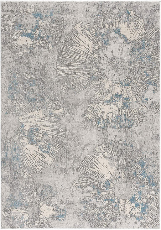 4' x 6' Blue Abstract Dhurrie Rectangle Area Rug