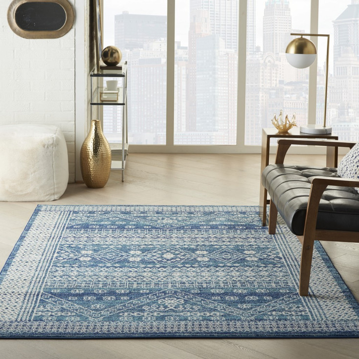 4' x 6' Navy Blue Power Loom Polypropylene Area Rug