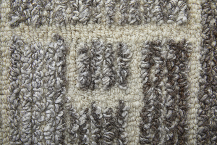 4' x 6' Taupe Gray and Tan Wool Geometric Tufted Handmade Area Rug