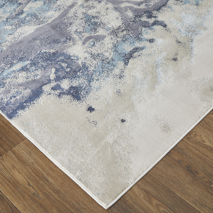 4' x 6' Blue Abstract Area Rug