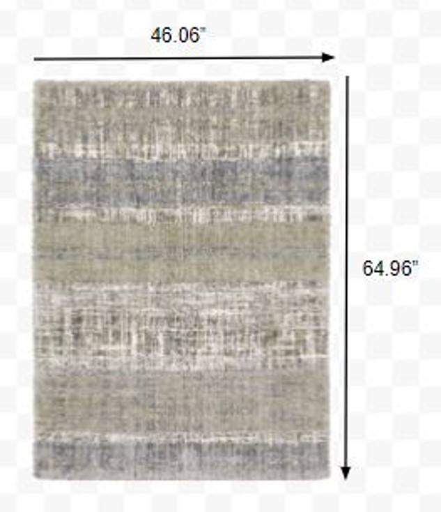 4' x 6' Grey and Ivory Abstract Lines Area Rug