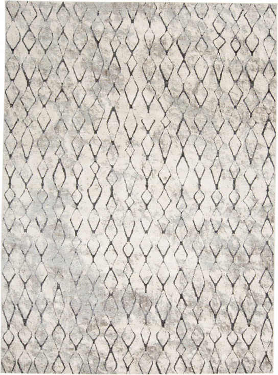 4' x 6' Ivory Gray and Taupe Abstract Stain Resistant Area Rug