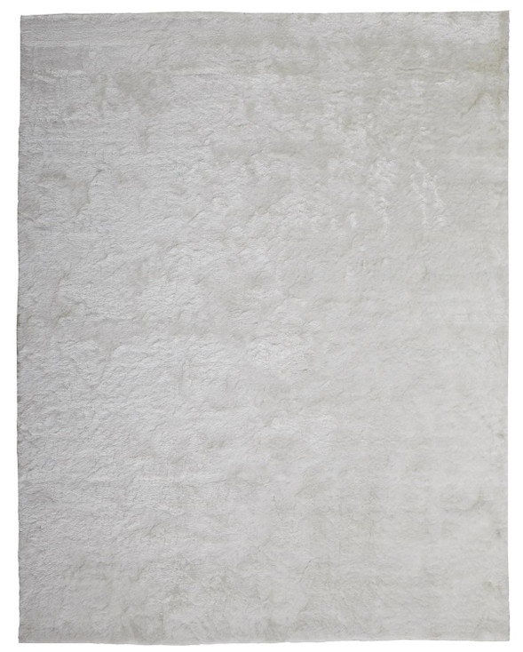 4' x 6' White Shag Tufted Handmade Area Rug