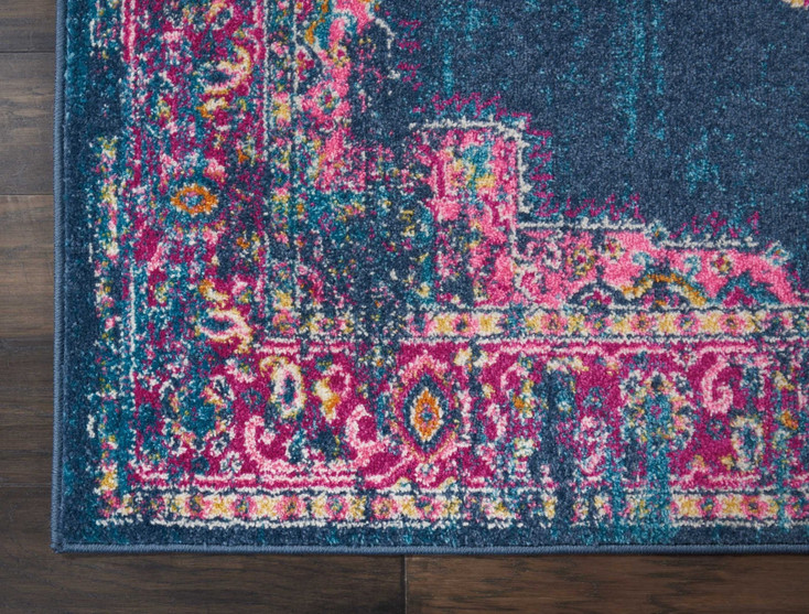 4' x 6' Blue Power Loom Area Rug