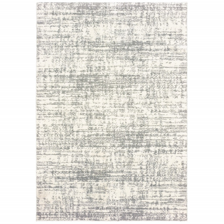 4' x 6' Ivory & Gray Abstract Strokes Area Rug