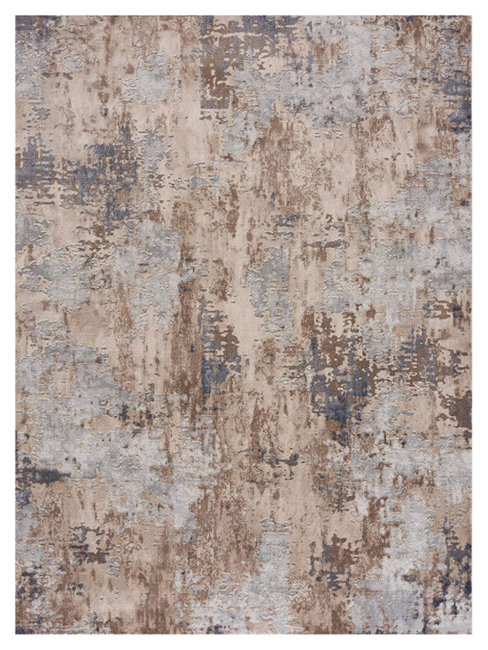 4' x 6' Beige and Ivory Abstract Area Rug