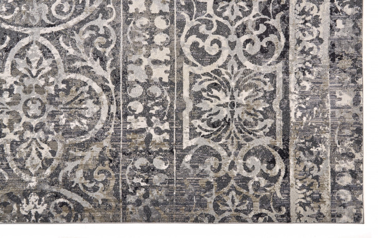 4' x 6' Gray Ivory and Taupe Abstract Stain Resistant Area Rug