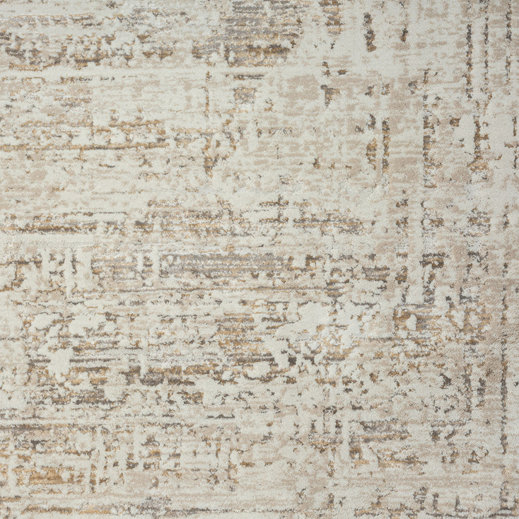 4' x 6' Beige Abstract Distressed Polyester Area Rug