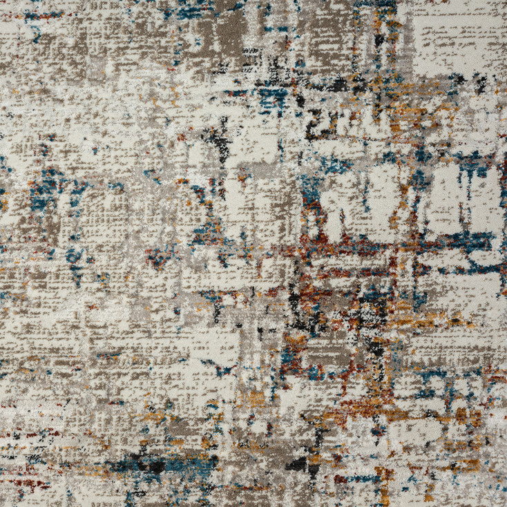 4' x 6' Gray Abstract Distressed Polyester Rectangle Area Rug