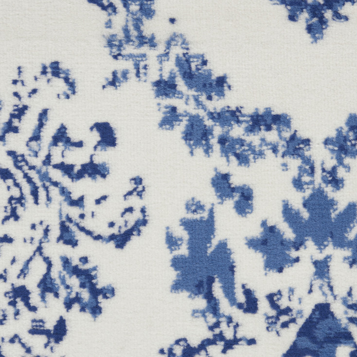 4' x 6' Blue & Ivory Floral Dhurrie Area Rug