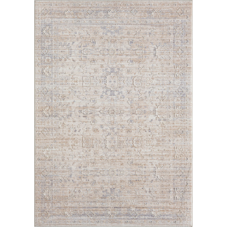 4' x 6' Gray Botanical Area Rug