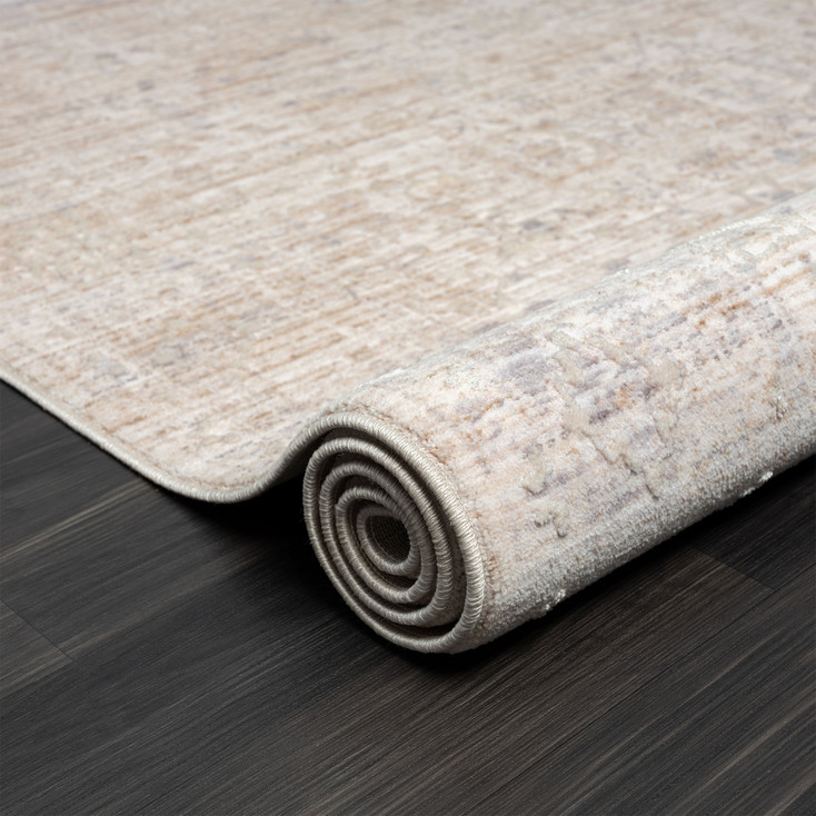 4' x 6' Gray Botanical Area Rug