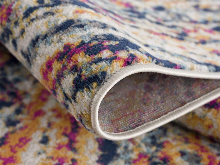 4' x 6' Cream Celestial Burst Abstract Area Rug