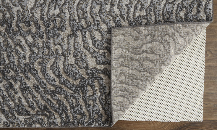 4' x 6' Gray Taupe and Ivory Abstract Power Loom Stain Resistant Area Rug