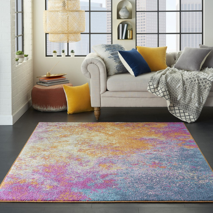 4' x 6' Sunset Abstract Power Loom Area Rug