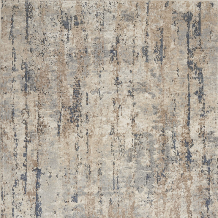 4' x 6' Beige & Grey Abstract Power Loom Non Skid Area Rug