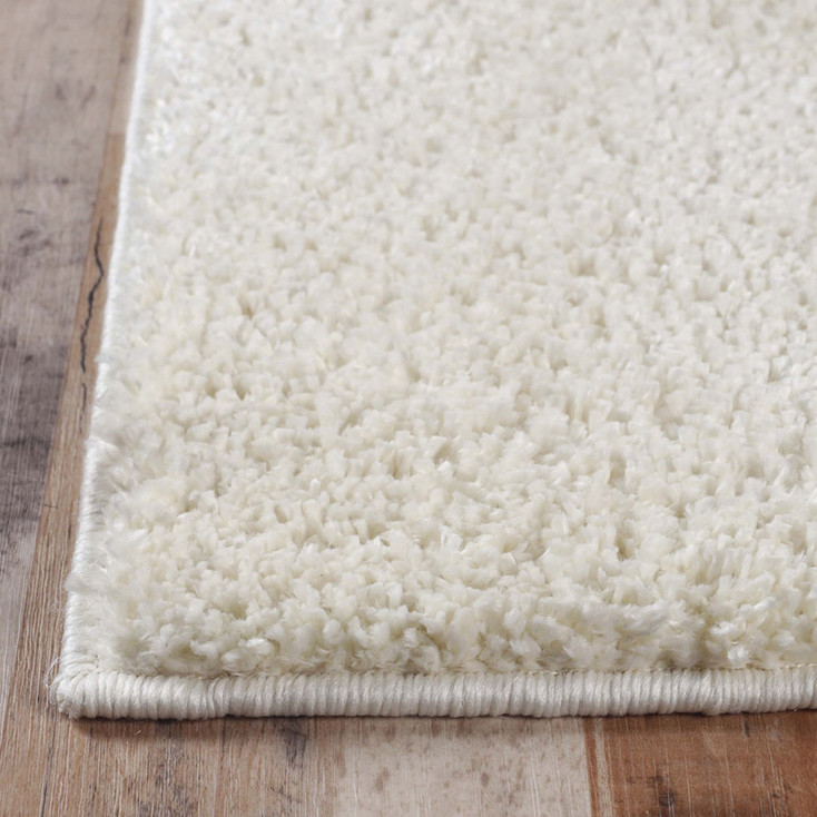4' x 6' Ivory Shag Stain Resistant Area Rug