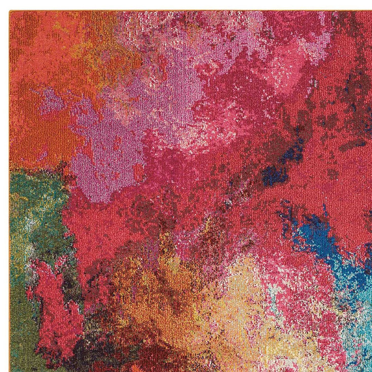 4' x 6' Palette Abstract Power Loom Non Skid Area Rug