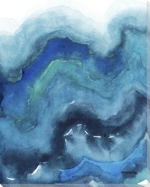 Deep Waves Wrapped Canvas Giclee Art Print Wall Art