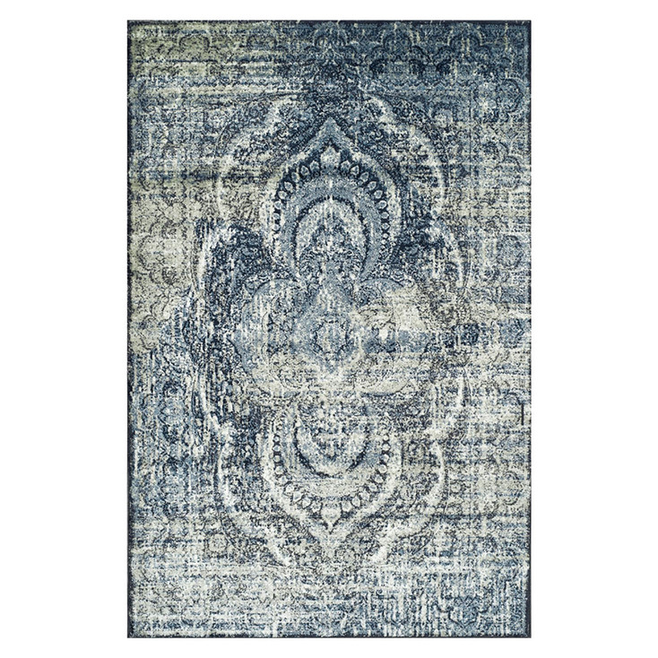 4' x 6' Taupe Abstract Power Loom Distressed Stain Resistant Area Rug