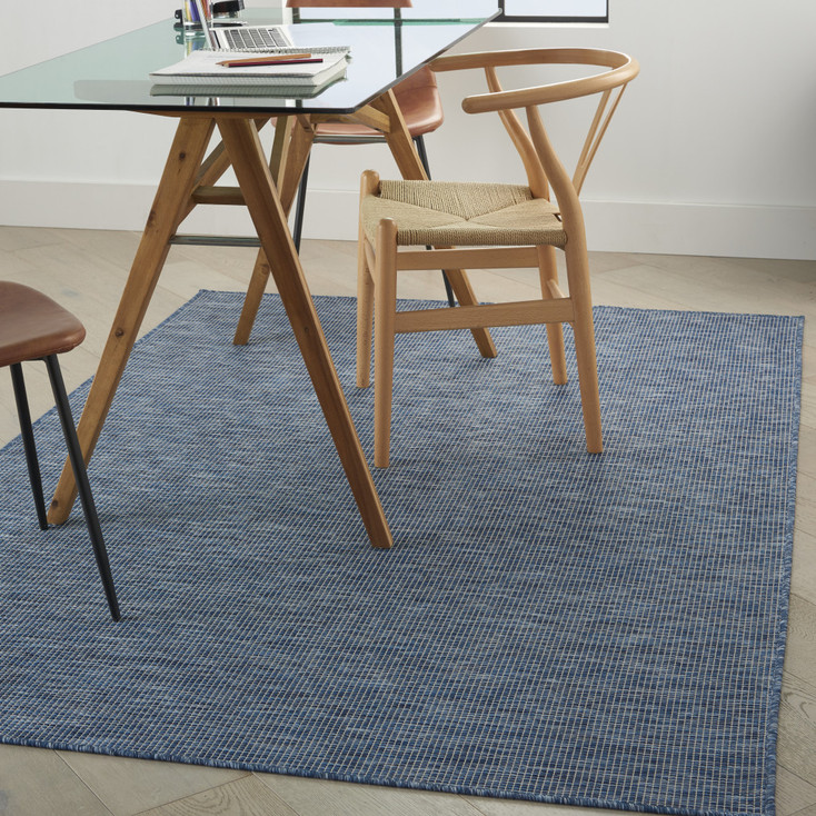 4' x 6' Navy Blue Power Loom Area Rug