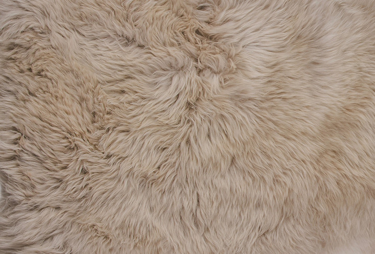 5' x 6' Taupe Wool Sheepskin Handmade Area Rug
