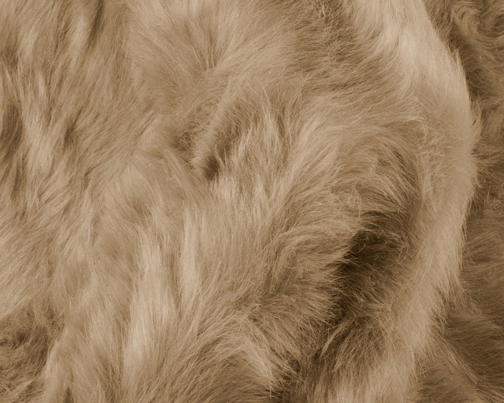 5' x 6' Tan Faux Sheepskin Non Skid Area Rug