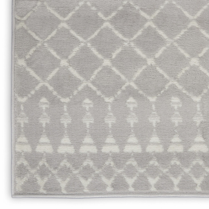 5' x 7' Gray Geometric Berber Area Rug