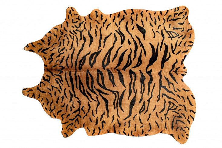 5' x 7' Natural Brown and Black Cowhide Animal Print Handmade Area Rug