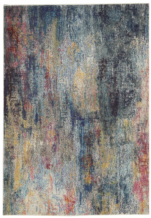 5' x 7' Multicolor Abstract Power Loom Non Skid Area Rug
