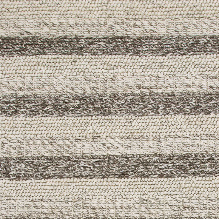 5' x 7' Grey White Hand Woven Knobby Stripes Indoor Area Rug