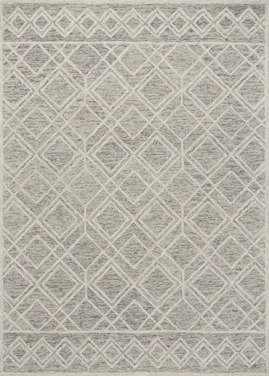 5' x 7' Sand Geometric Diamond Wool Indoor Area Rug