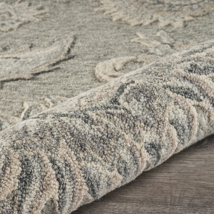 5' x 7' Gray Wool Hand Tufted Rectangle Area Rug