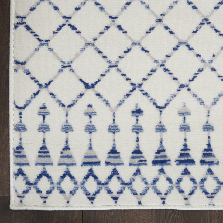 5' x 7' Ivory Geometric Berber Area Rug
