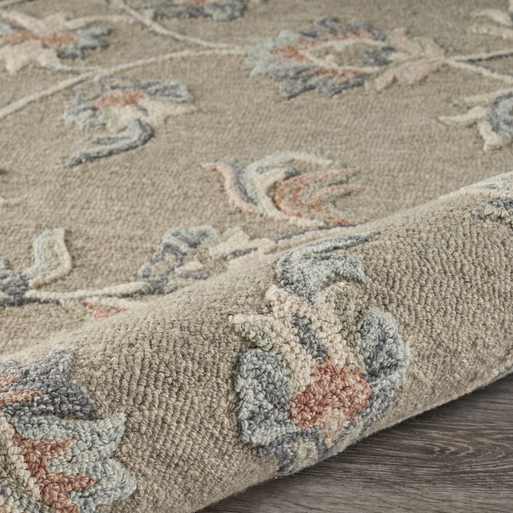 5' x 7' Gray Wool Hand Tufted Area Rug