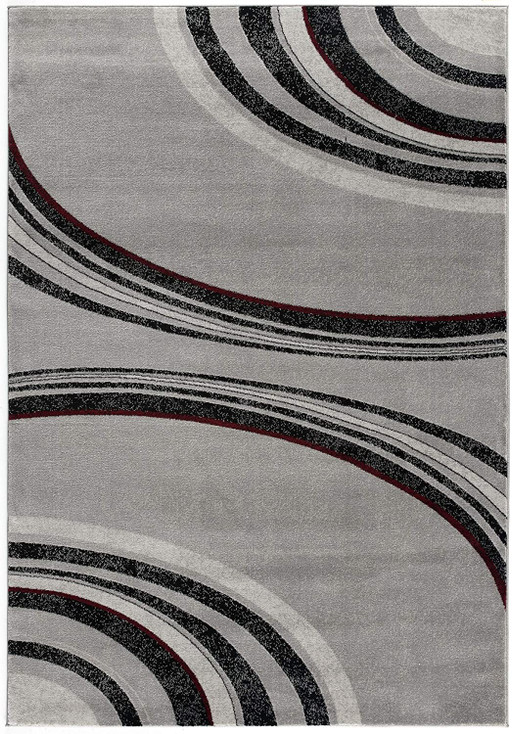 5' x 7' Gray Abstract Dhurrie Area Rug