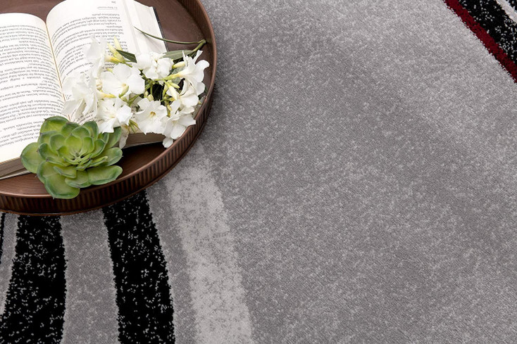 5' x 7' Gray Abstract Dhurrie Area Rug