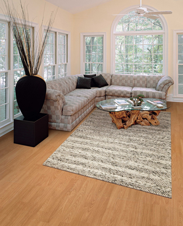 5' x 7' Wool Grey Area Rectangle Rug