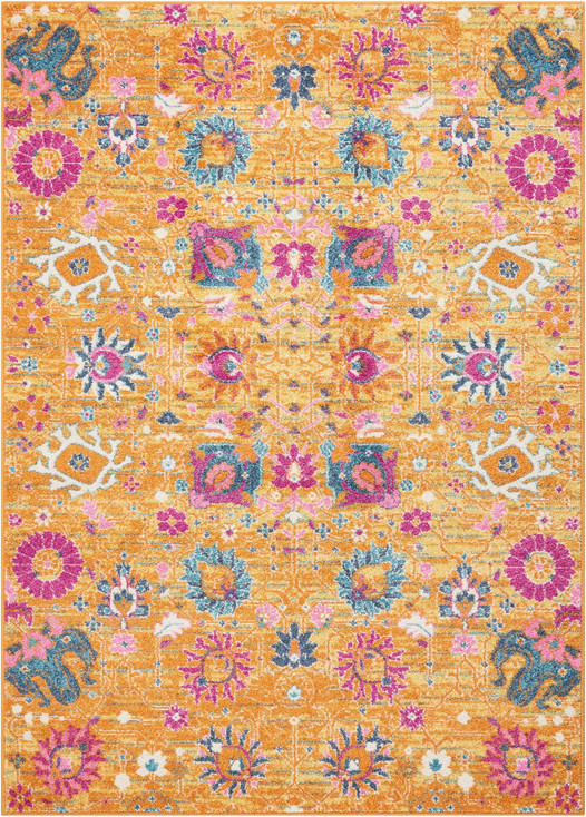5' x 7' Sunset Floral Power Loom Area Rug
