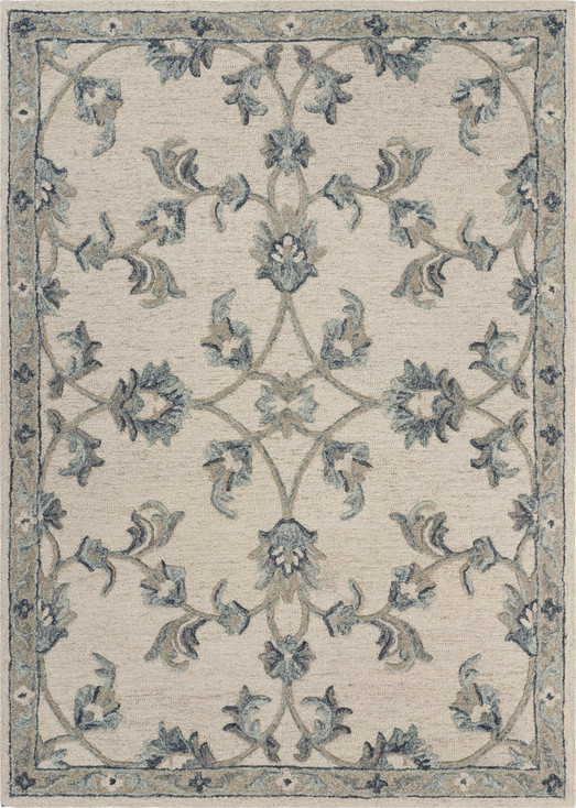 5' x 7' Light Blue Wool Hand Tufted Area Rug