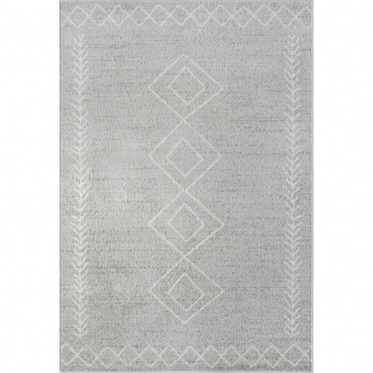 5' x 7' Gray Diamond Area Rug