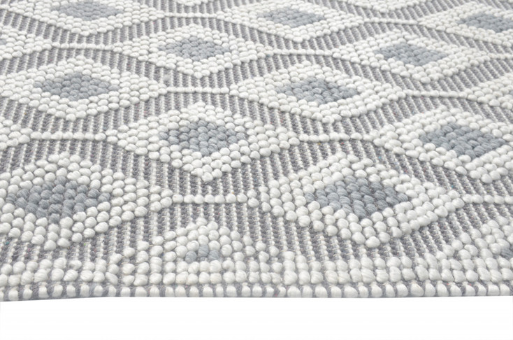 5' x 7' Gray Geometric Dhurrie Rectangle Polyester Area Rug