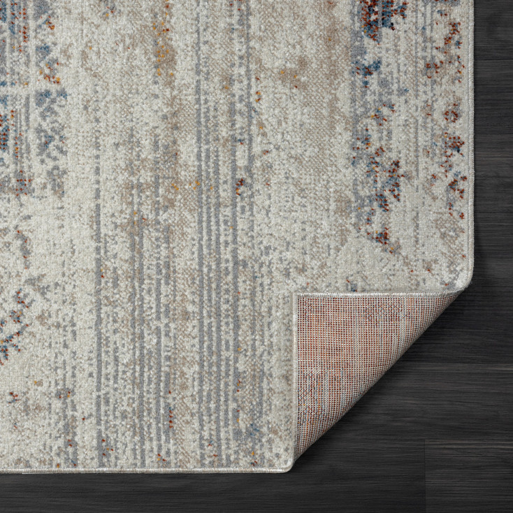 5' x 7' Ivory Tribal Distressed Washable Area Rug