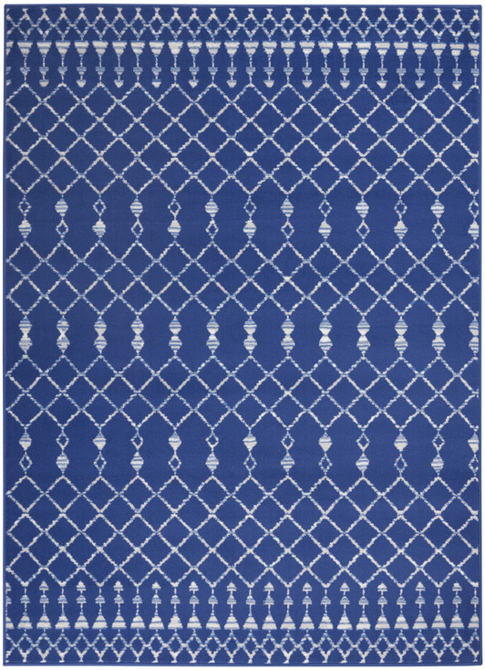 5' x 7' Navy Blue Geometric Berber Area Rug